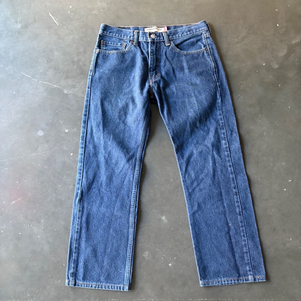 Levis 505 Straight Fit Blue Denim Jeans Mens W32 L29